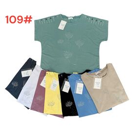 Фотография Футболка женская 109-1 mix р.52-56 "Katty" недорого оптом от прямого поставщика