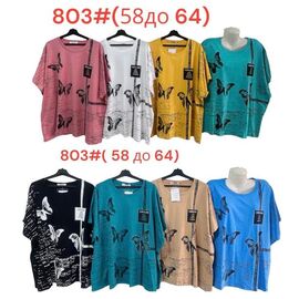 Фотография Футболка женская 803 mix р.58-64 "Katty" недорого оптом от прямого поставщика