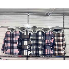 Сорочка жіноча SH124 grey-pink р.50-56 "FLORA" недорого оптом від прямого постачальника