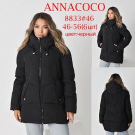 Фотография Куртка женская зимняя 8833 black р.46-56 "DKNSEL" недорого оптом от прямого поставщика