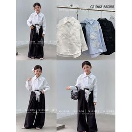 Фотография Рубашка детская на девочку C119 l.blue р.120-170 "Delfinka" недорого оптом от прямого поставщика