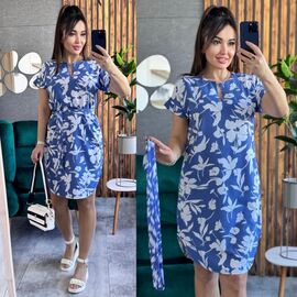Фотография Платье летнее женское 20-13 blue р.42-52 "LINDA" недорого оптом от прямого поставщика