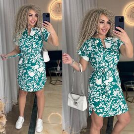 Фотография Платье летнее женское 20-8 green р.42-52 "LINDA" недорого оптом от прямого поставщика