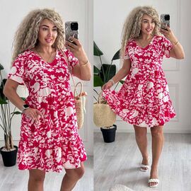 Фотография Платье летнее женское 2086 crimson р.42-48 "LINDA" недорого оптом от прямого поставщика