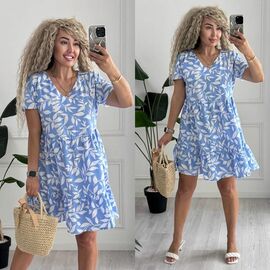 Сукня літня жіноча 2086 l.blue р.42-48 "LINDA" недорого оптом від прямого постачальника