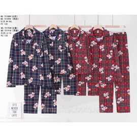 Фотография Пижама женская штаны+рубашка с начёсом р-ры M-3XL (2цв)"FLOWER" купить недорого от прямого поставщик