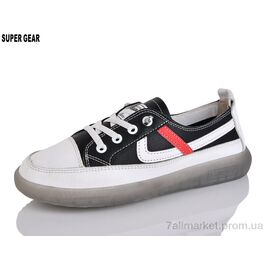 Кросівки жіночі модні Весна/осінь 01712-1 black (8 пар р.36-40) "Super Gear" недорого оптом від прямого постачальника