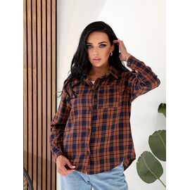 Сорочка жіноча 899 brown-navy р.42-48 "ZLATA" недорого оптом від прямого постачальника