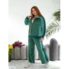 Фотография Женский костюм кофта с брюками на резнике большие размеры р.50-52;54-56;58-60;62-64 (7цв) "LETTI" купить недорого от прямого поставщика