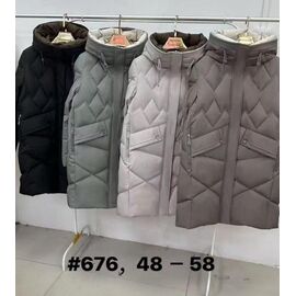 Куртка жіноча зимова 676 d.grey р.48-58 "Yafeier" недорого оптом від прямого постачальника