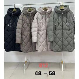 Куртка жіноча зимова 812 d.grey р.48-58 "Yafeier" недорого оптом від прямого постачальника