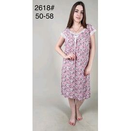 Нічня жіноча 2618 pink р.50-56 "HOME STYLE" недорого оптом від прямого постачальника