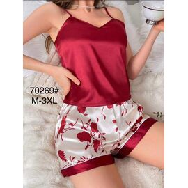 Піжама легка жіноча 70269 wine р.M-3XL "HOME STYLE" недорого оптом від прямого постачальника