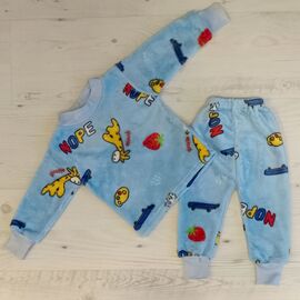 Фотография Пижама детская тёплая на мальчика K120 l.blue р.0.9-1.6 "MALIBU" недорого оптом от прямого поставщика