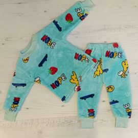 Фотография Пижама детская тёплая на мальчика K127 l.blue р.0.9-1.6 "MALIBU" недорого оптом от прямого поставщика