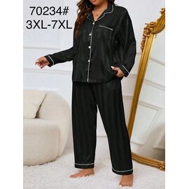 Піжама жіноча 70234 black р.3XL-7XL "HOME STYLE" недорого оптом від прямого постачальника