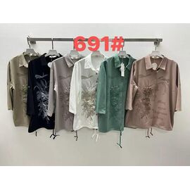 Сорочка жіноча 691 black р.3XL-6XL "Even&Efair" недорого оптом від прямого постачальника