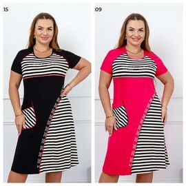 Фотография Платье летнее женское 901209 pink р.2XL-4XL "Vehuiah" недорого оптом от прямого поставщика