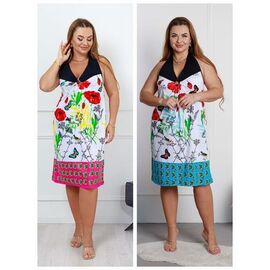 Сукня літня жіноча 853609 white-pink р.XL-3XL "Vehuiah" недорого оптом від прямого постачальника