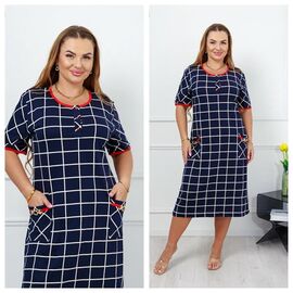 Фотография Платье летнее женское 21131 navy р.XL-4XL "Vehuiah" недорого оптом от прямого поставщика