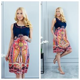 Фотография Халат женский 18135 navy р.M-2XL "Vehuiah" недорого оптом от прямого поставщика