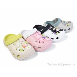 Фотография Кроксы детские летние Лето KR15 mix (12 пар р.30-35) "Elmob" недорого оптом от прямого поставщика