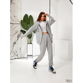 Костюм спортивний жіночий теплий 760-1 l.grey р.44-58 "DORA" недорого оптом від прямого постачальника