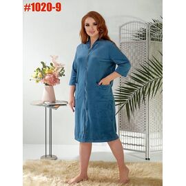 Фотография Халат женский 1020-9 l.blue р.50-64 "ZLATA" недорого оптом от прямого поставщика