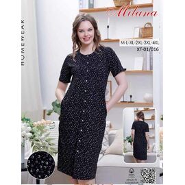 Фотография Халат женский XT01-016 black р.46-56 "Samo" недорого оптом от прямого поставщика