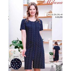 Фотография Халат женский XT01-09 navy р.46-56 "Samo" недорого оптом от прямого поставщика