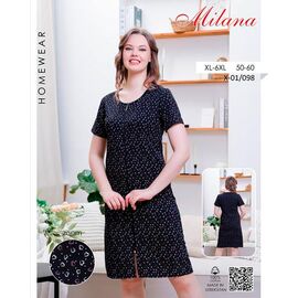 Фотография Халат женский XT01-098 navy р.50-60 "Samo" недорого оптом от прямого поставщика