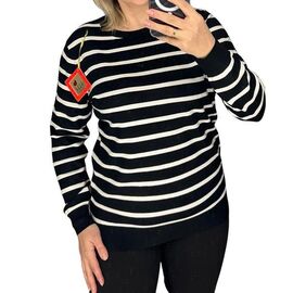 Фотография Свитер женский 24004 black-white р.48-52 "PULSE" недорого оптом от прямого поставщика