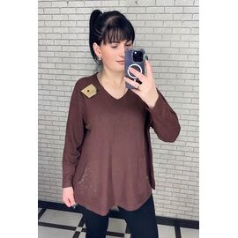 Светр жіночий 25204 brown р.52-58 "PULSE" недорого оптом від прямого постачальника