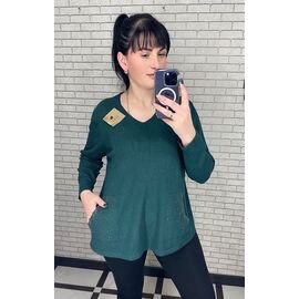 Светр жіночий 25204 d.green р.52-58 "PULSE" недорого оптом від прямого постачальника