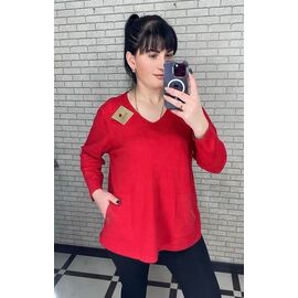 Светр жіночий 25204 red р.52-58 "PULSE" недорого оптом від прямого постачальника