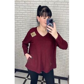 Фотография Свитер женский 25204 wine р.52-58 "PULSE" недорого оптом от прямого поставщика