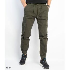 Фотография Джоггеры мужские L27 khaki р.28-36 "Basanjiu" недорого оптом от прямого поставщика