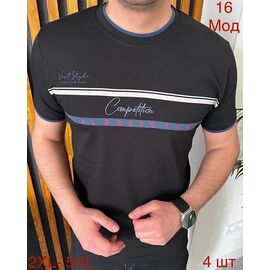 Футболка чоловіча 16 black р.2XL-5XL "EMRE" недорого оптом від прямого постачальника