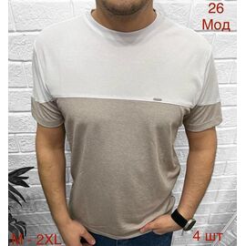 Фотография Футболка мужская 26 beige р.M-2XL "EMRE" недорого оптом от прямого поставщика