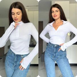 Фотография Топ женский 1520 white р.42-48 "BONJOUR" недорого оптом от прямого поставщика