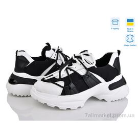 Фотография Кроссовки женские модные Весна/осень 2475 чорний (6 пар р.36-40) "Мрія" недорого оптом от прямого поставщика