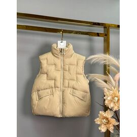 Фотография Жилетка детская на девочку 8156 beige р.116-140 "Delfinka" недорого оптом от прямого поставщика