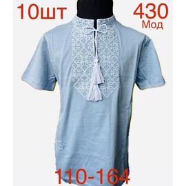 Вишиванка дитяча легка на хлопчика 430 l.blue р.110-164 "EMRE" недорого оптом від прямого постачальника