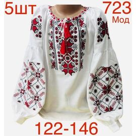 Вишиванка дитяча на дівчинку 723 white р.122-146 "EMRE" недорого оптом від прямого постачальника