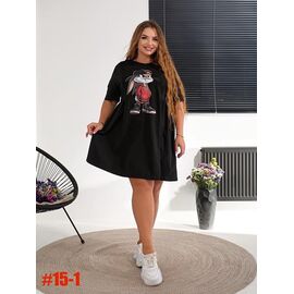 Фотография Платье летнее женское 15-1 black р.46-56 "ZLATA" недорого оптом от прямого поставщика