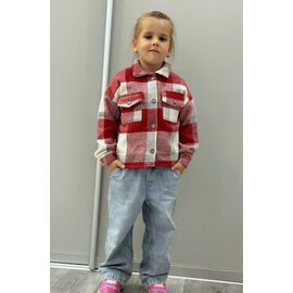 Фотография Рубашка детская на девочку B363 red р.104-122 "Baykush" недорого оптом от прямого поставщика