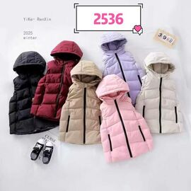 Фотография Жилетка детская на девочку 2536 beige р.120-160 "Farbique" недорого оптом от прямого поставщика