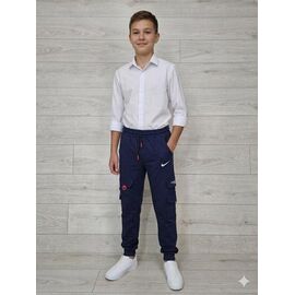 Штани дитячі спортивні на хлопчика M060 navy р.12-15 "MMZ" недорого оптом від прямого постачальника