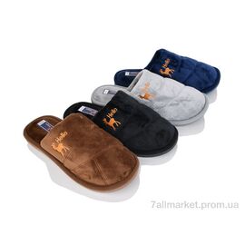 Тапки чоловічі домашні Весна/осінь A8119 mix (12 пар р.40-45) "Soylu" недорого оптом від прямого постачальника