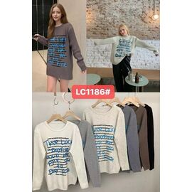 Фотография Свитер женский LC1186 mix р.46-50 "FLORA" недорого оптом от прямого поставщика